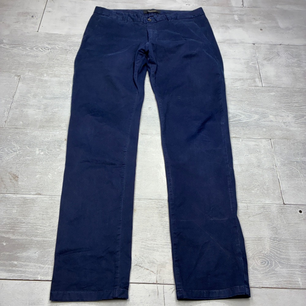 Scotch & Soda Stuart Chino Pants Mens 33x32 Navy Blue Regular Slim Fit Stretch